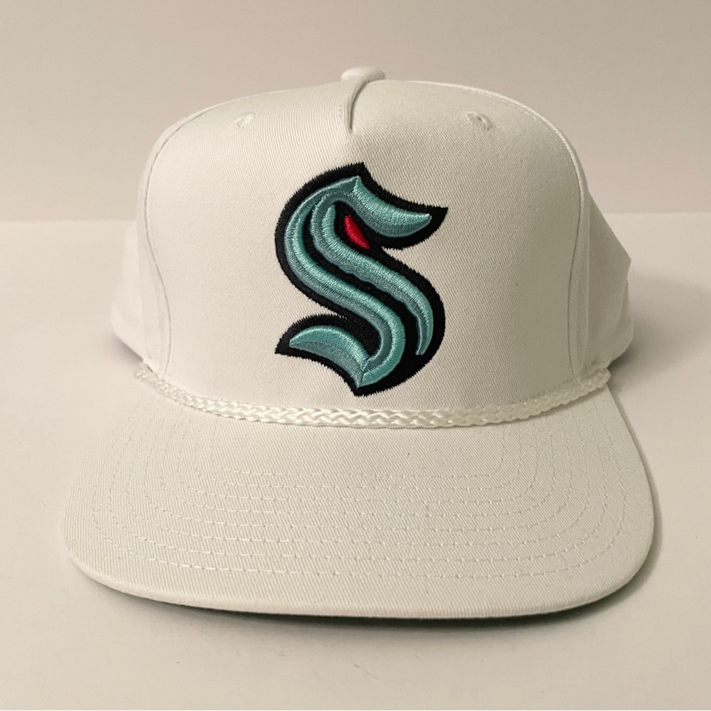 Seattle Kraken NHL Mitchell & Ness White Rope Snapback Hat Cap Retro Style